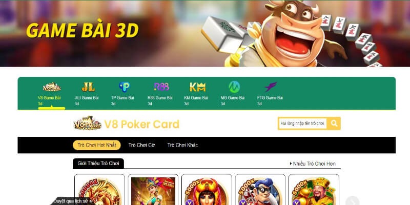 Game bài sở hữu đa dạng sảnh chơi hot và được yêu thích hiện nay